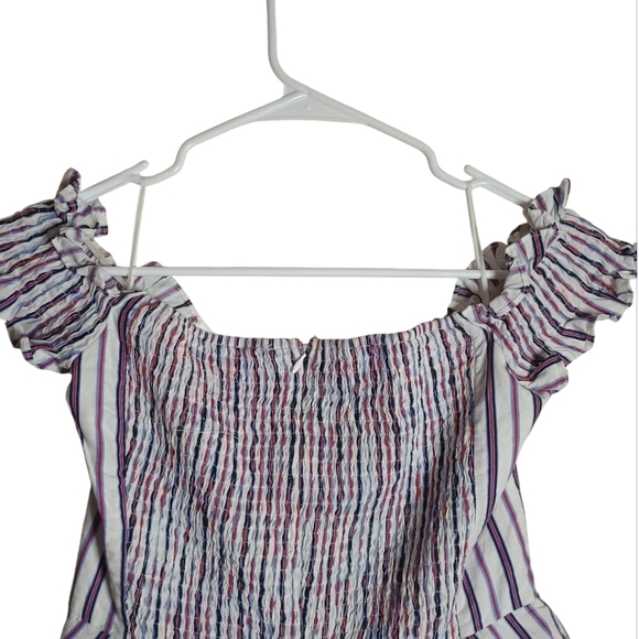 Lucy Paris Striped Gemma Off  The Shoulder Dress - Picture 5 of 10